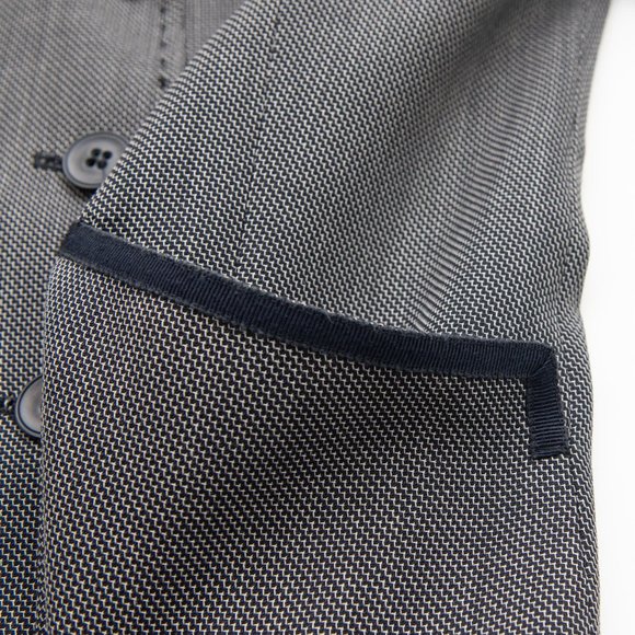 Max Mara Wool Blazer 100% Virgin Wool 3 Button Black White Navy Blue Size 10 - Picture 3 of 10